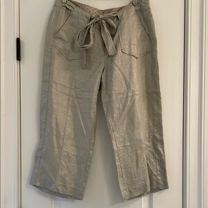 DKNY Linen Shimmery Capri Pants